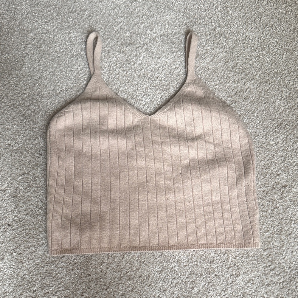 Abercrombie Tan Ribbed Knit Top